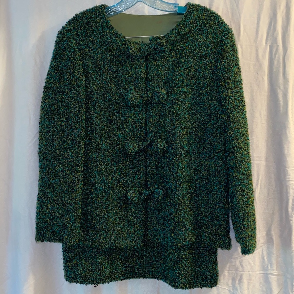 Vintage Chunky Knit Skirt Suit. No brand. Size S.